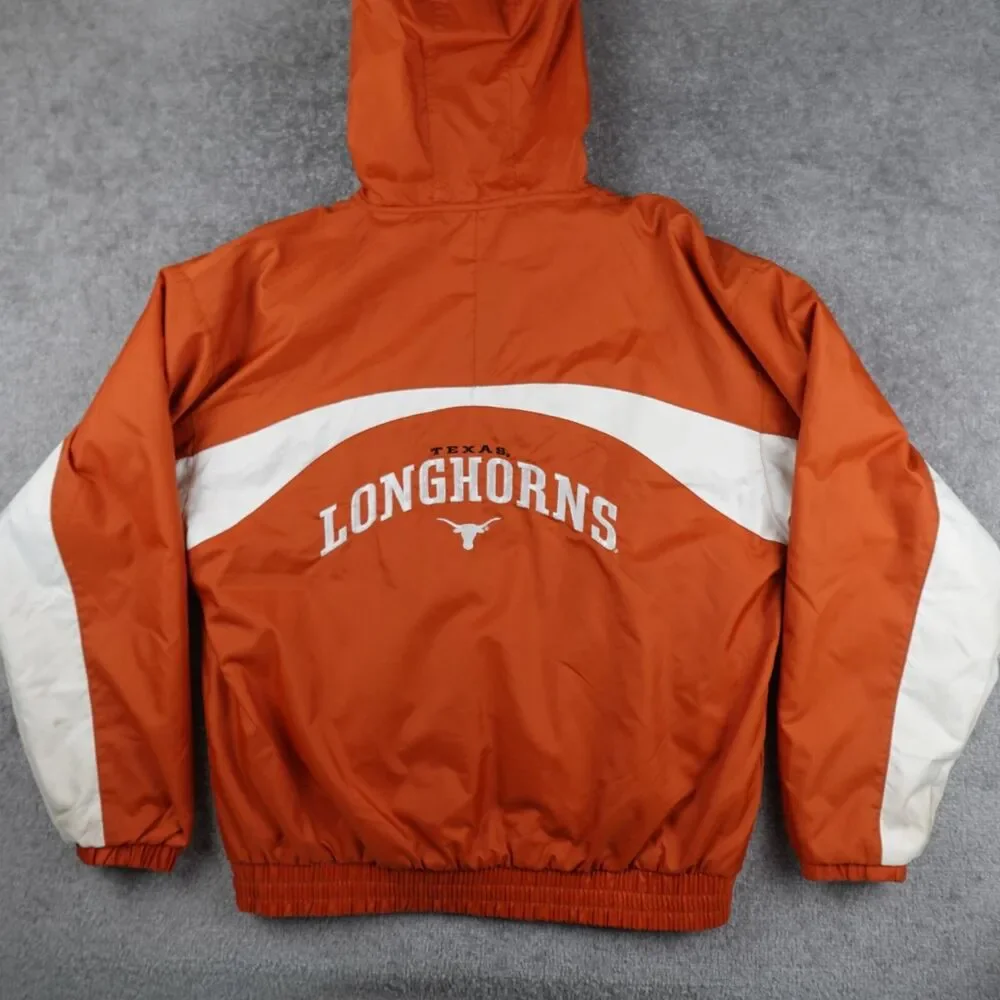 Vintage Texas Longhorns Jacket Men's M Orange White Red Oak Sportswear Hooded